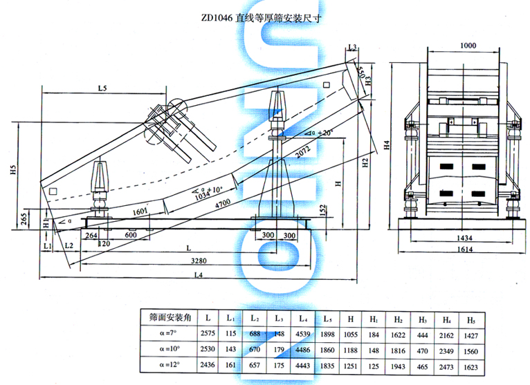 ZD型直線等厚篩安裝尺寸圖3